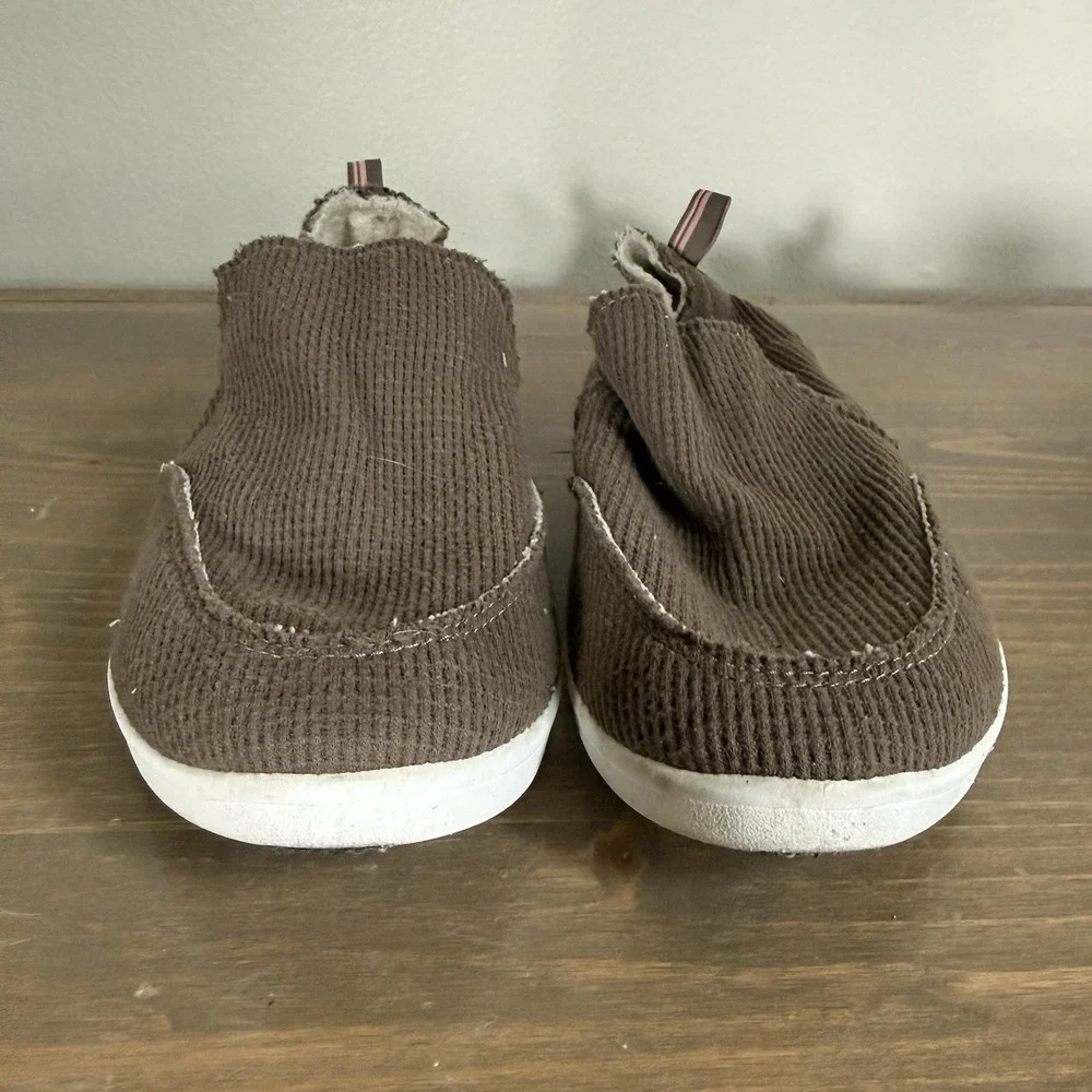 Vionic Beach Womens 8M Brown Corduroy Slip On Malibu Comfort Shoes Flats